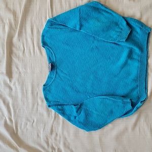 Sz M Sage bumpy cotton cropped sweater.